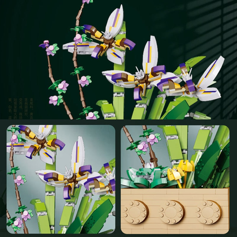 Flower Orchid Building Blocks Toy