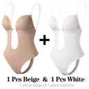 Shapewear Bodysuit Women Deep V-Neck Body Shaper Padded Bra Backless U Plunge Thong Shaper Waist Trainer Push Up Party Underwear