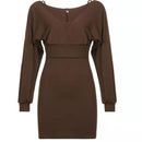 French Elegant Suit Suspender Dress in Coffee Brown or Black