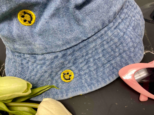 Smiley Face Denim Bucket - Bachelorette Party Hats!