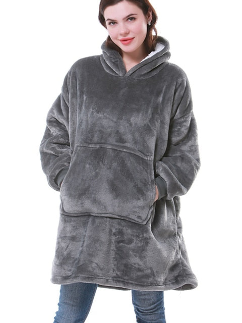 Hooded Winter Soft Plush Fleece Sofa Blanket, Loungewear, Comfortwear