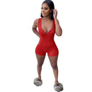 Summer Ribbed Knitted Playsuit in Yellow, Blue, Red, Pink or Black