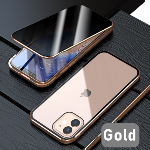 Glass Privacy Metal Phone Case For iPhone 14
