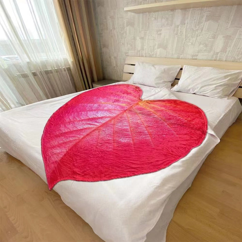 Super Soft Printed Giant Leaves Throw Blanket