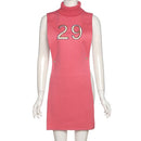 Turtleneck Sleeveless Pullover Crop Top and Dress