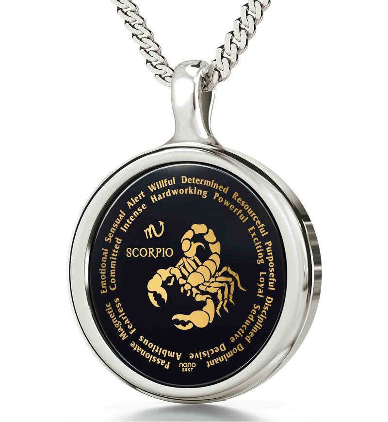 Scorpio Necklaces for Lovers of the Zodiac 24k Gold Inscribed